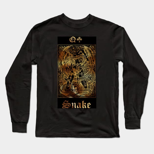 Snake. Lenormand Gothic Mysteries Design. Long Sleeve T-Shirt by Mystic Arts